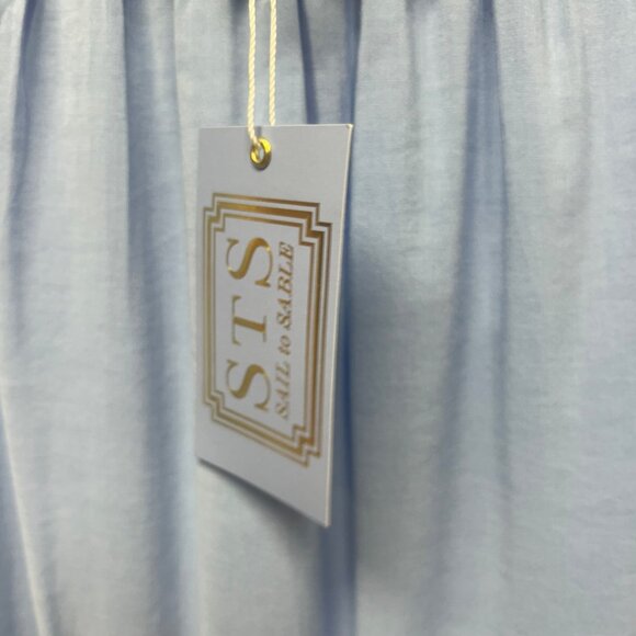 NWT Sail To Sable Periwinkle Sleeveless Top With Crochet Neckline & Pom Trim L - Picture 3 of 11